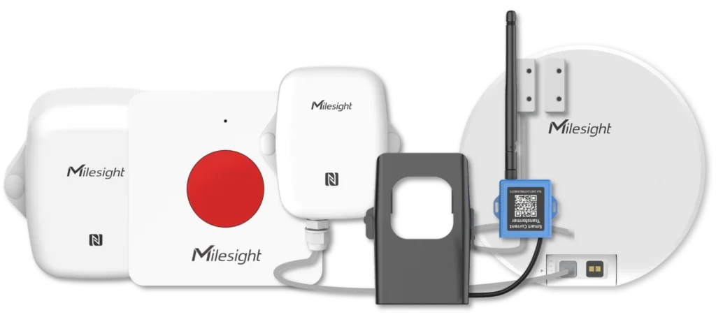 SECURUS Sensoren: Temperatursensor, SOS-Button, Stromsensor, Magnetkontakt, Gateway